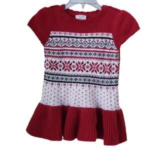 2 For $5 Sale Girl's Size 2T Red Knit Short Sleeve Sweater Dress